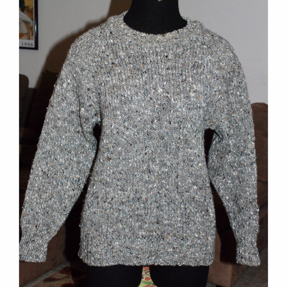 Barney Castle, Ireland, Gray Wool Sweater, S/M